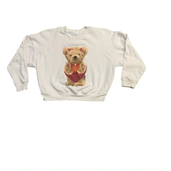 Grayson Threads Teddy Bear Graphic Sweatshirt Cream Size L - Picture 1 of 6